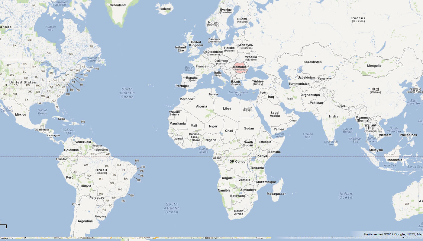map of romania world